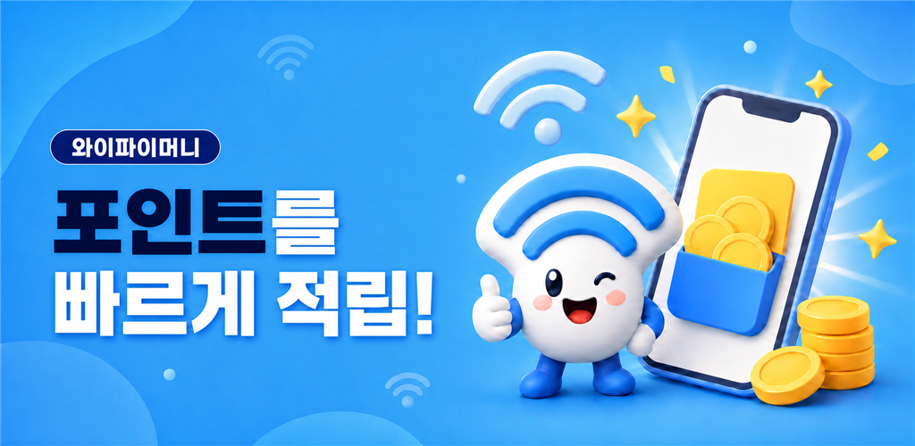 와이파이머니로 포인트를 빠르게 적립하는 모습